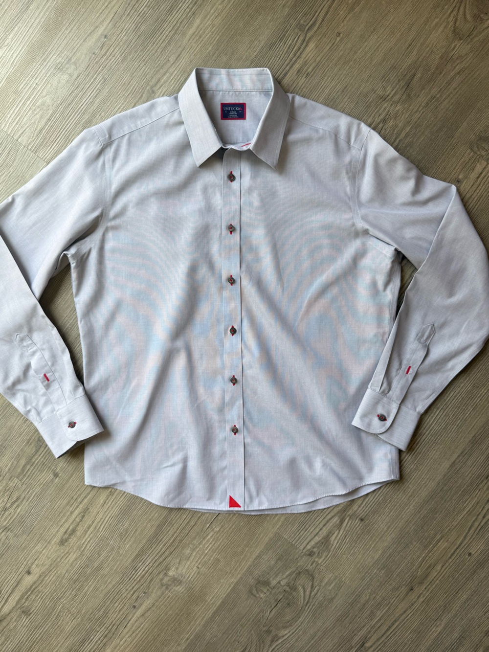 UNTUCKit Button Down Shirt Mens Large Grey Wrinkle Free Cotton L/S